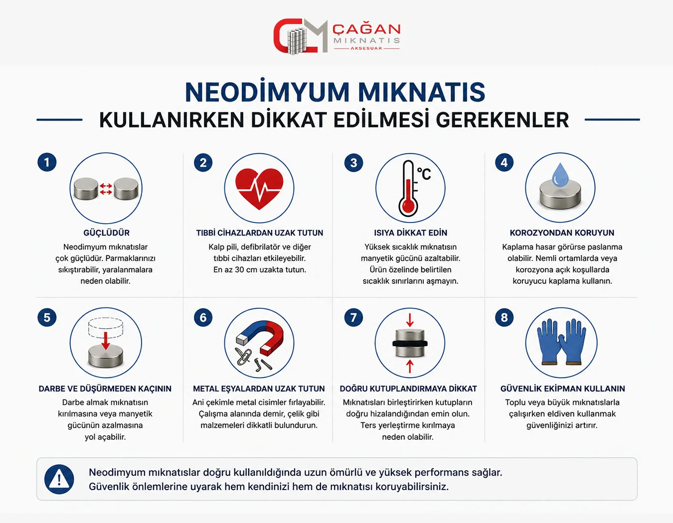 Neodimyum Mıknatıs Kullanırken Dikkat Edilmesi Gerekenler